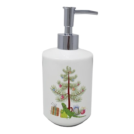 Carolines Treasures 7 x 3.5 in. Iguana Merry Christmas Ceramic Soap Dispenser CK4544SOAP